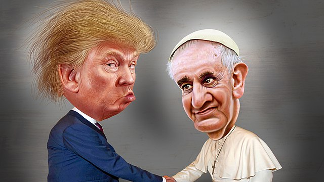 Het spiegelpaleis van paus en president